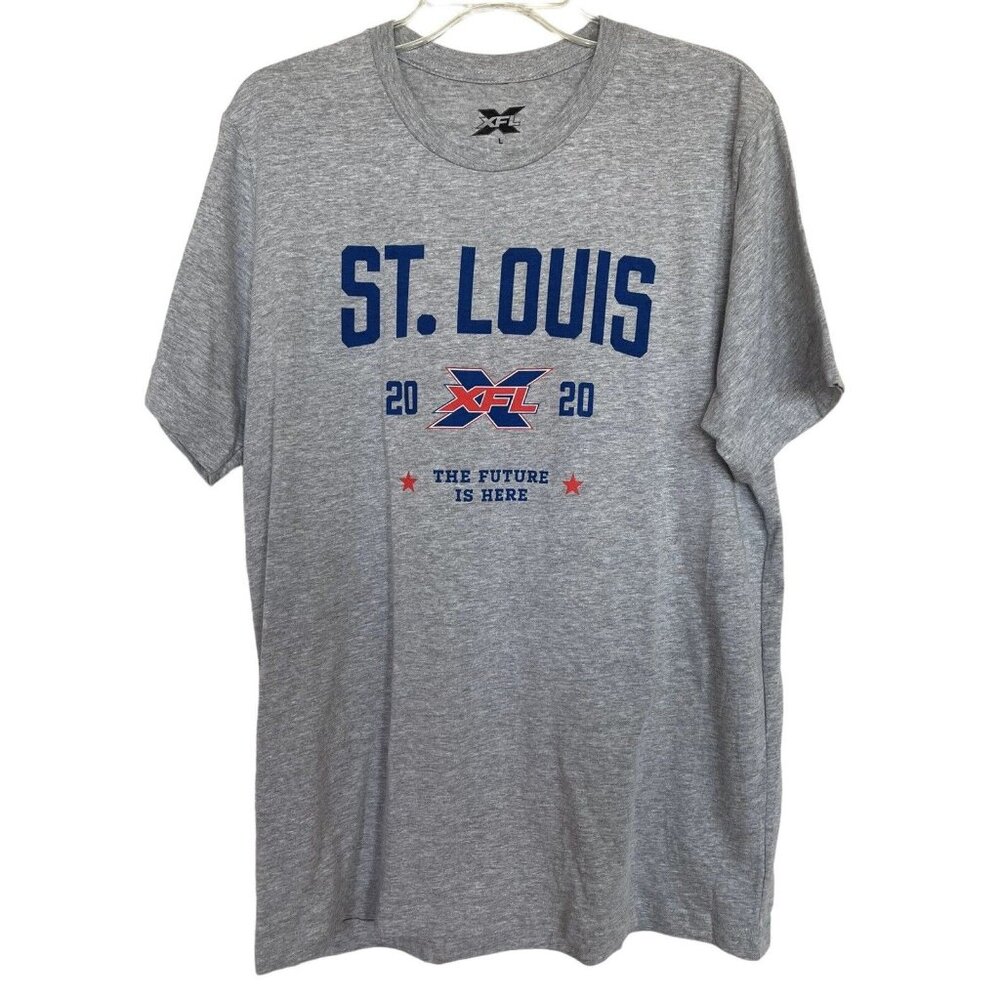 XFL Mens St. Louis Battlehawks Logo Shirt Tee T-Shirt Gray Size Large L Football